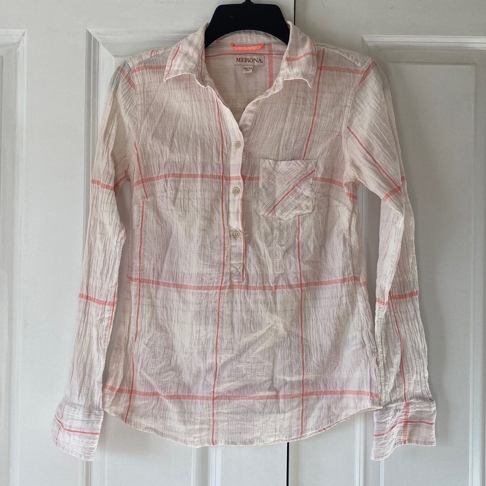 3 for $15 Bundle Discount! Merona Women's 100% Cotton Quarter Button Up Blouse